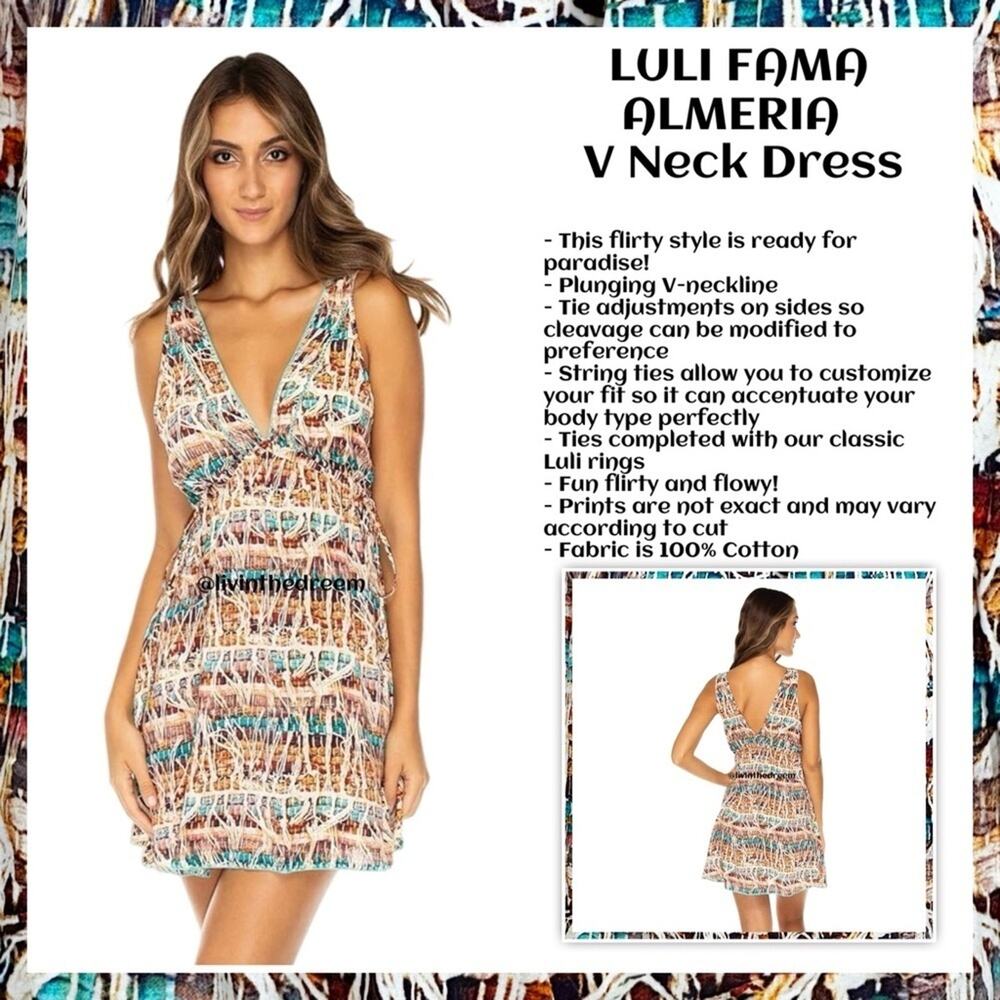 LULI FAMA ALMERIA V Neck Short Dress $140.00